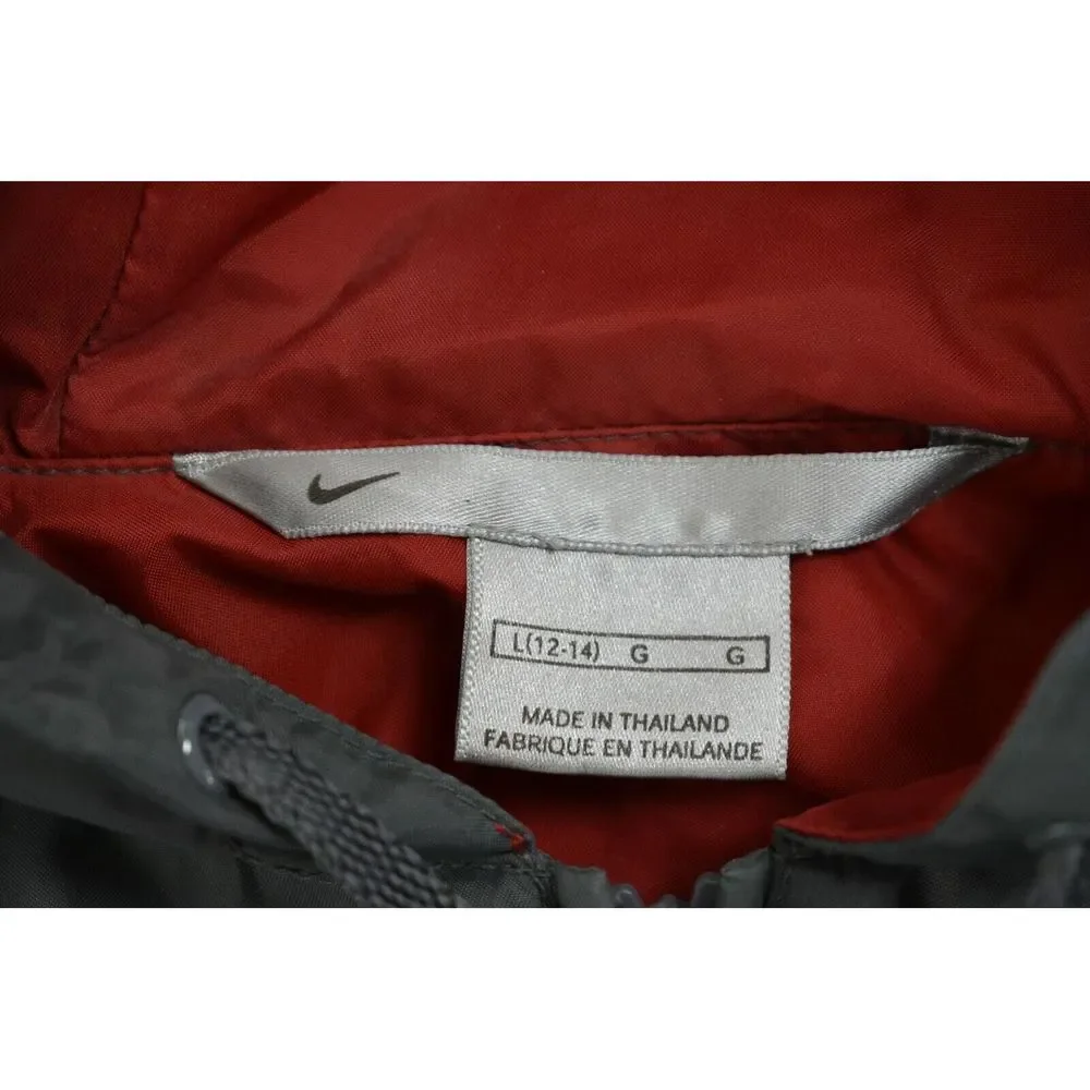 Nike Mens Grey Zip Front Long Sleeve Athletic Windbreaker Running Hood Jacket L - Picture 3 of 9